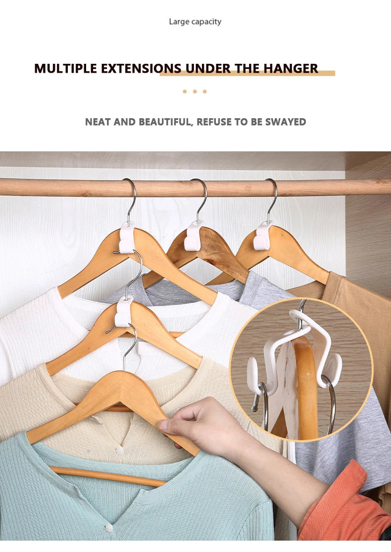 Multi-function Wardrobe Space-saving Hanger Hook Coat Hook Plastic Closet Stack Hanger Rack Bedroom Storage Wardrobe Organizer