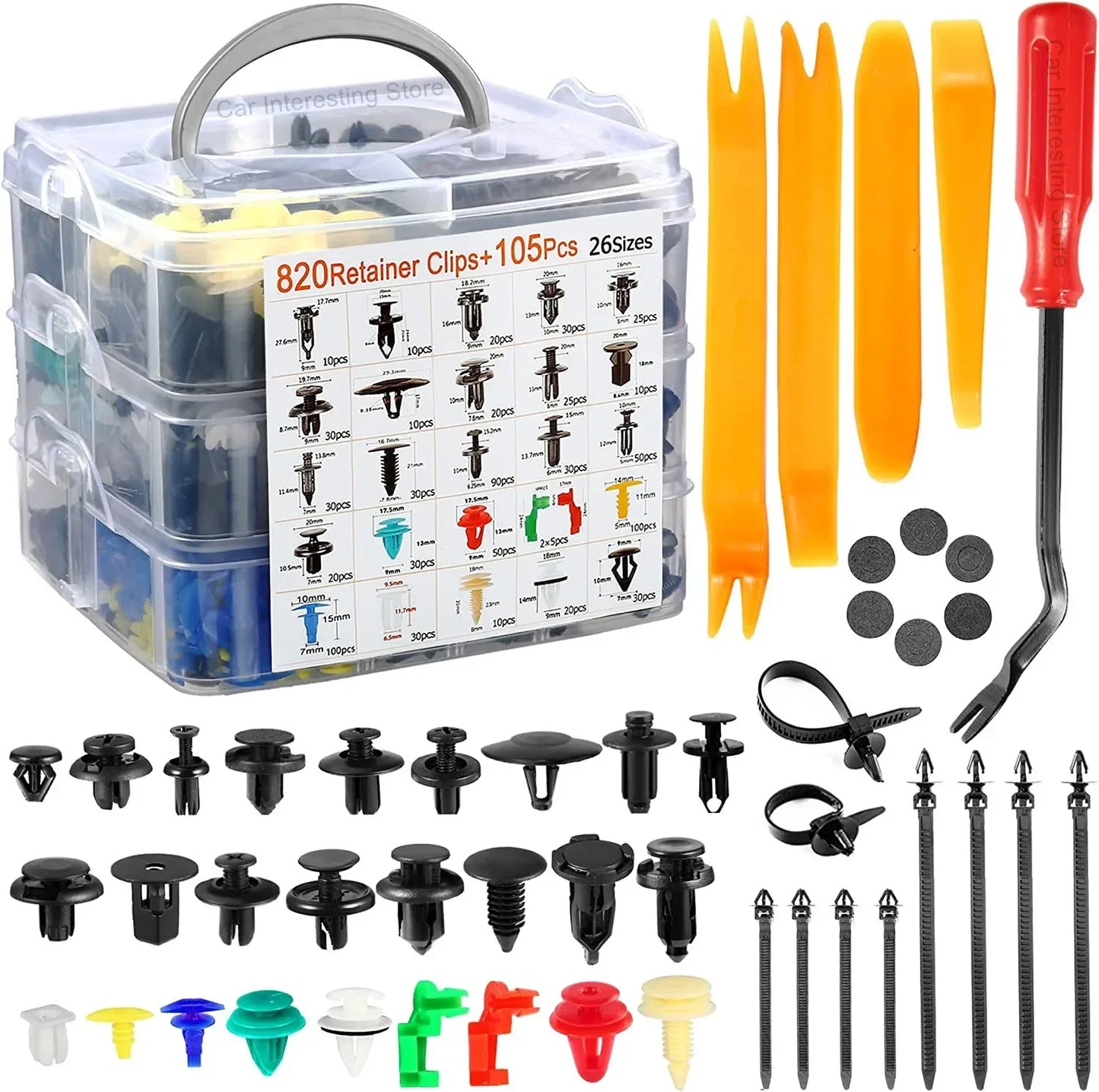 925pcs-100Pcs Auto Fastener Clip Kit Fender Rivet Clips Auto Body Push Retainer Pin Rivet Bumper Door Trim Panel Retainer Repair