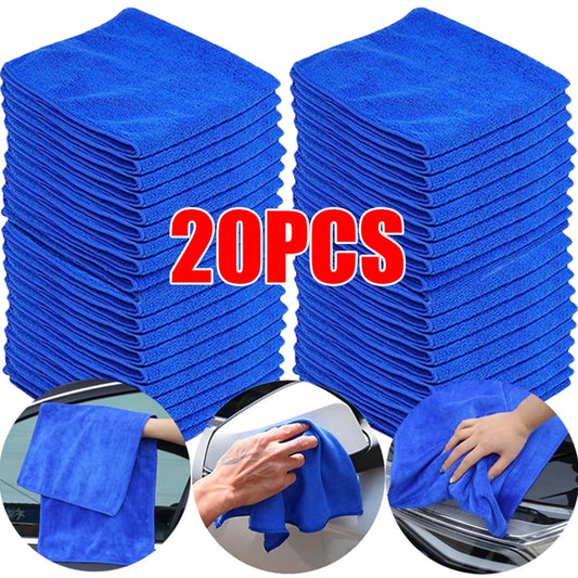 Lot de 1/20 serviettes en microfibre pour lavage de voiture, séchage, chiffon de nettoyage ménager, chiffon de polissage pour détails automobiles, outils de nettoyage à domicile 