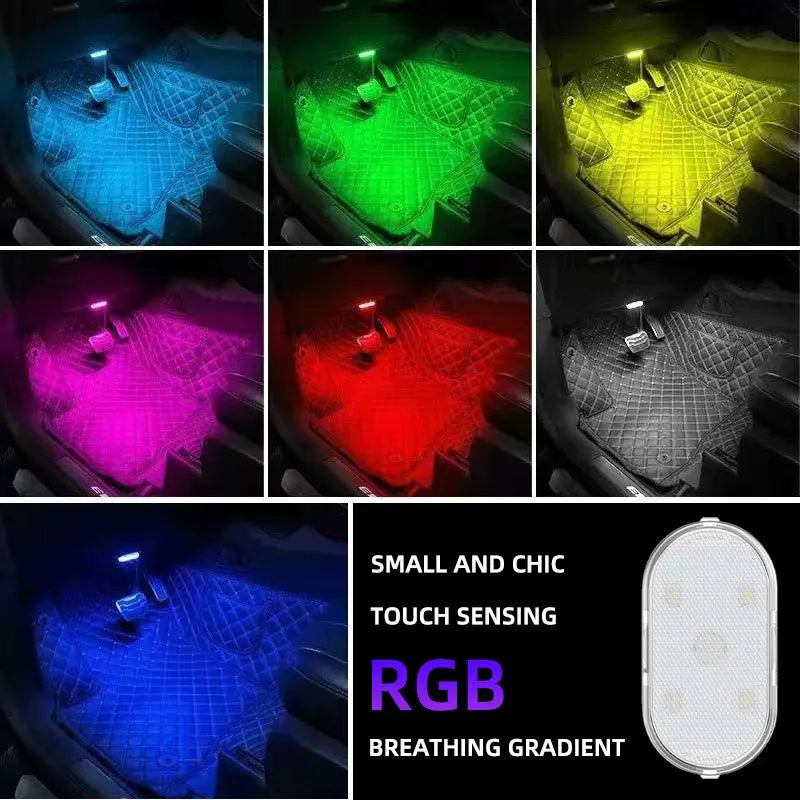 Car Touch Interior Light Hand Car Roof Magnets Ceiling Lamp Indoor Car Lighting Night Reading Light USB Charging Reading Lamp