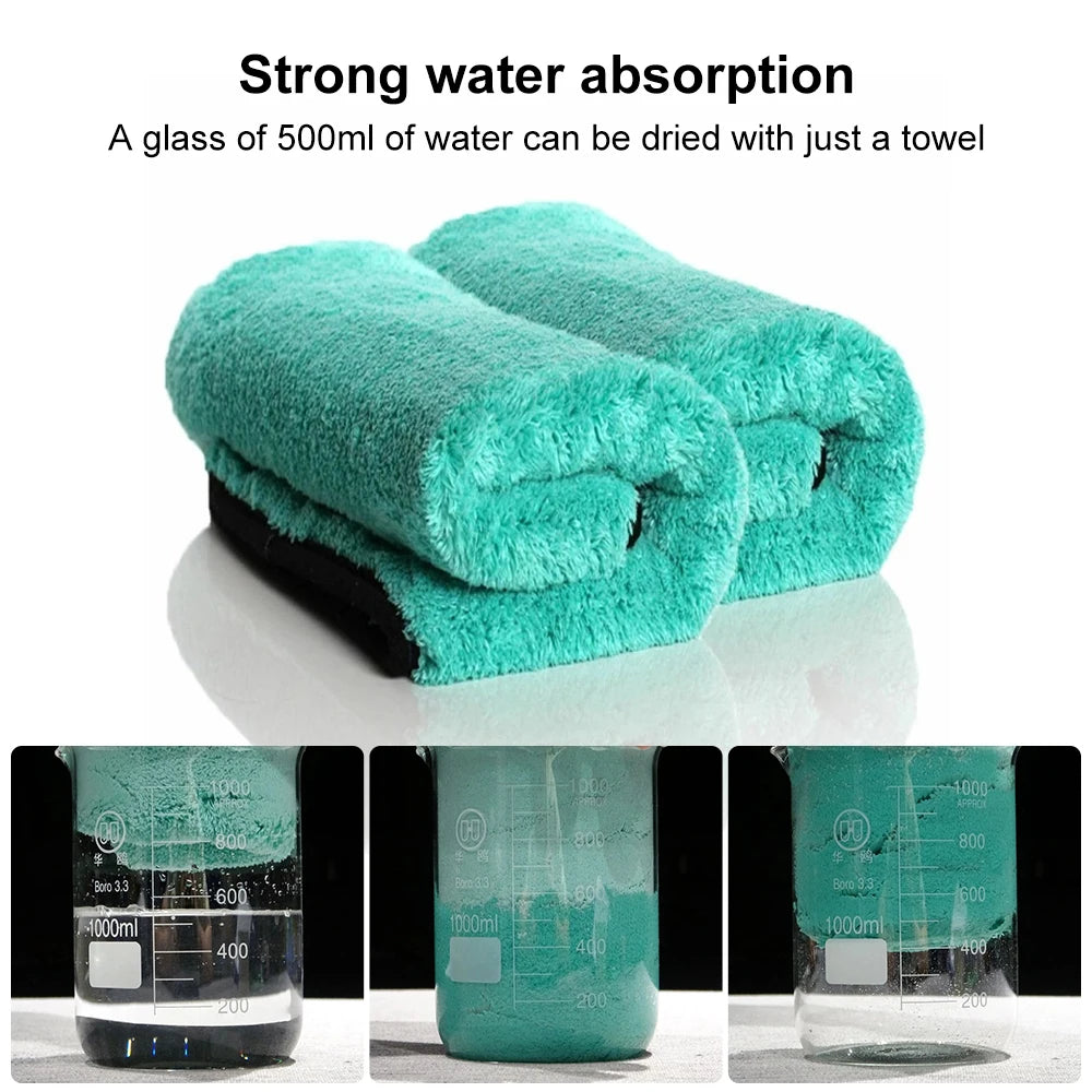 Portable 1200GSM Super Soft Premium Microfiber Drying Cltoth Ultra Absorbancy Aqua Deluxe Car Wash Towel