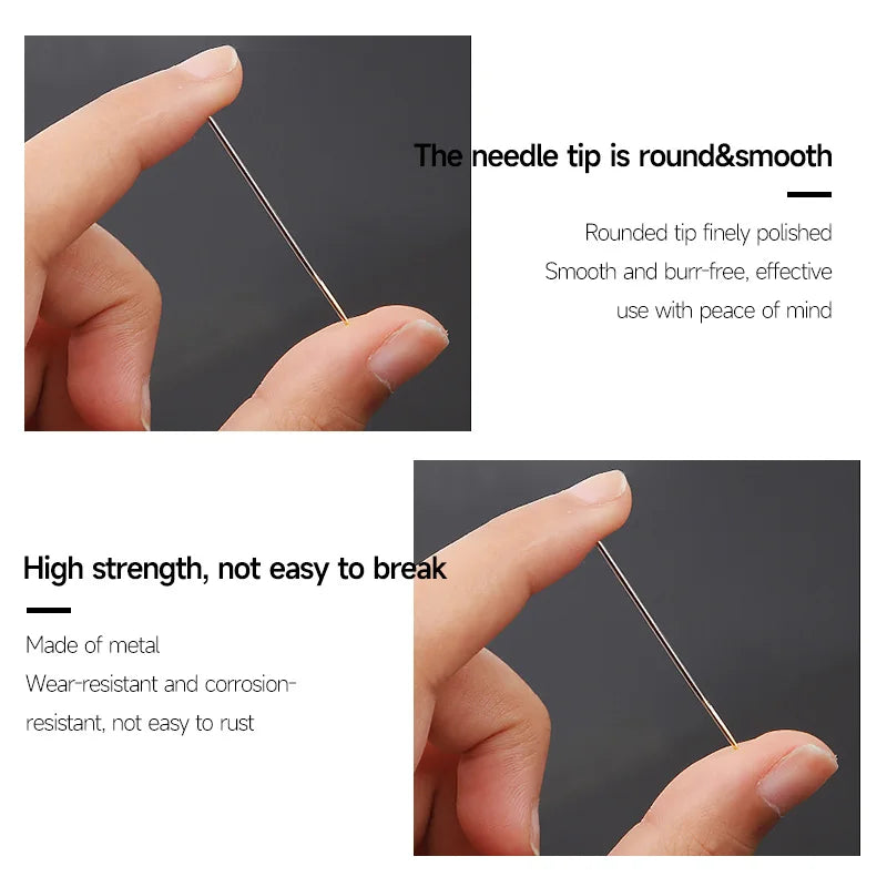 12PCS Sewing Needles Multi-size Side Opening Stainless Steel Darning Sewing Household Hand Tools