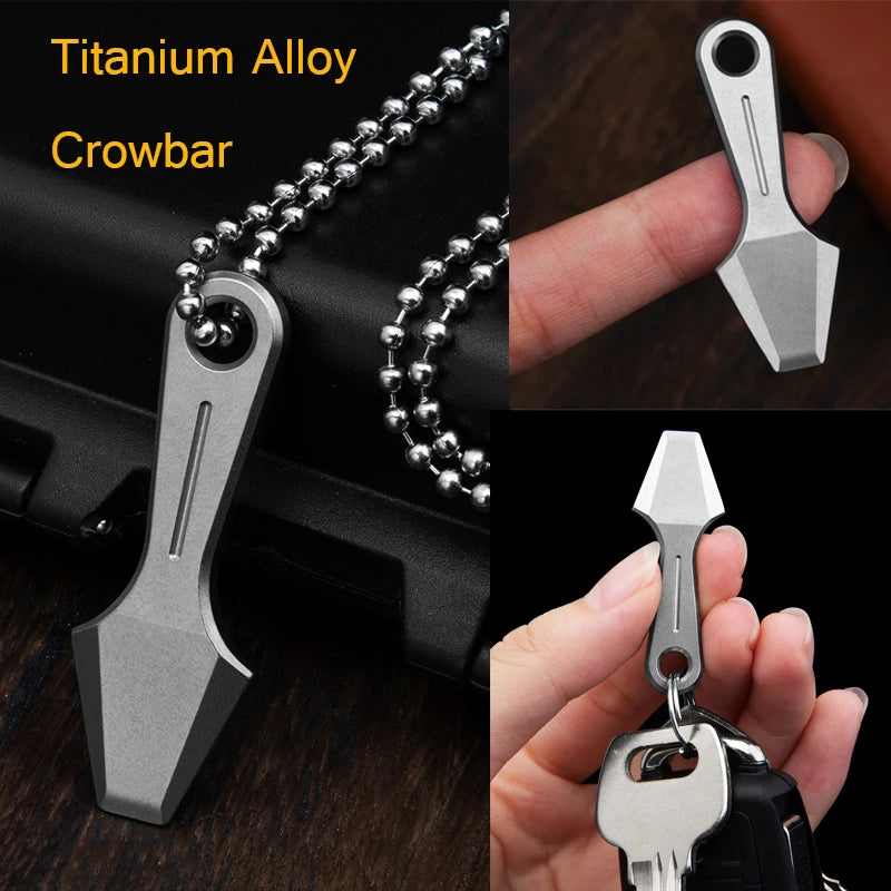 TC4 Titanium Alloy Pry Bar Mini Crowbar EDC Multifunctional Pocket Tool Outdoor Bottle Opener Exquisite Gift