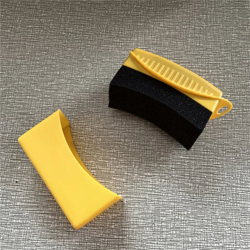 Car Wheel Polishing Waxing Sponge Brush With Cover ABS Washing Cleaning Tire Contour Dressing Applicator Pads Detail Accessories