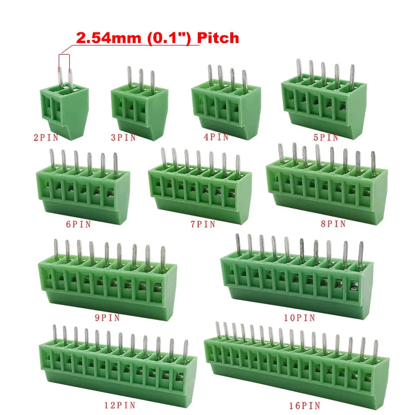 5/10pcs KF128 2.54mm 0.1" Pitch Mini PCB Screw Terminal Block Connector for Wires 2P 3P 4P 5P 6P 7P 8P 9P 10P 12P 16P Terminal