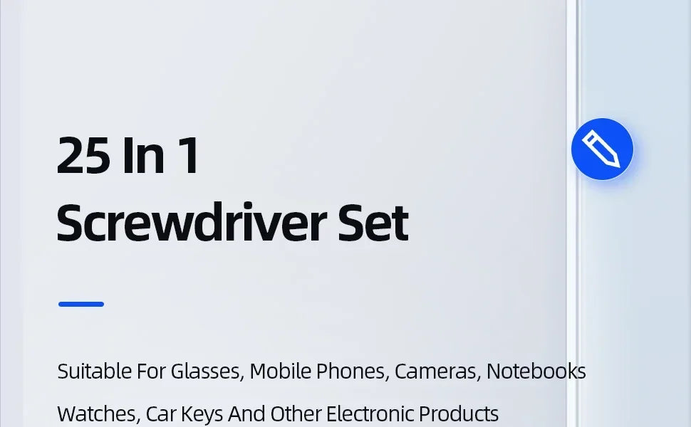 Jeu de tournevis 25 en 1 Mini tournevis de précision magnétique Ensemble d'embouts Outils de réparation d'ouverture Outil de réparation électronique multifonctionnel 