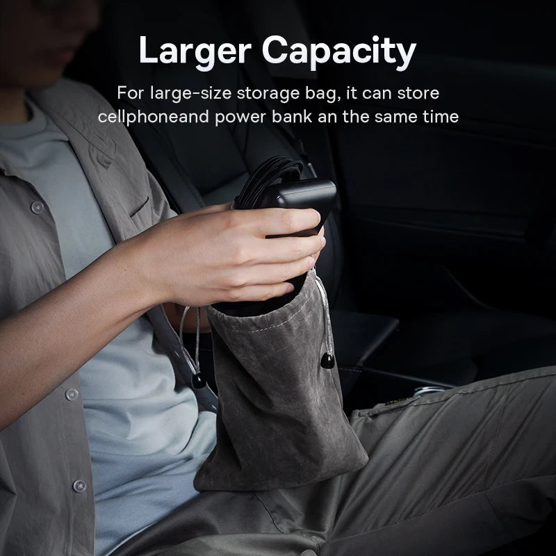 Baseus Portable Car Storage Bag for Stowing Tidying Phone Pouch Power Bank Phone Cable Inflator Pump Car Interior Accessories