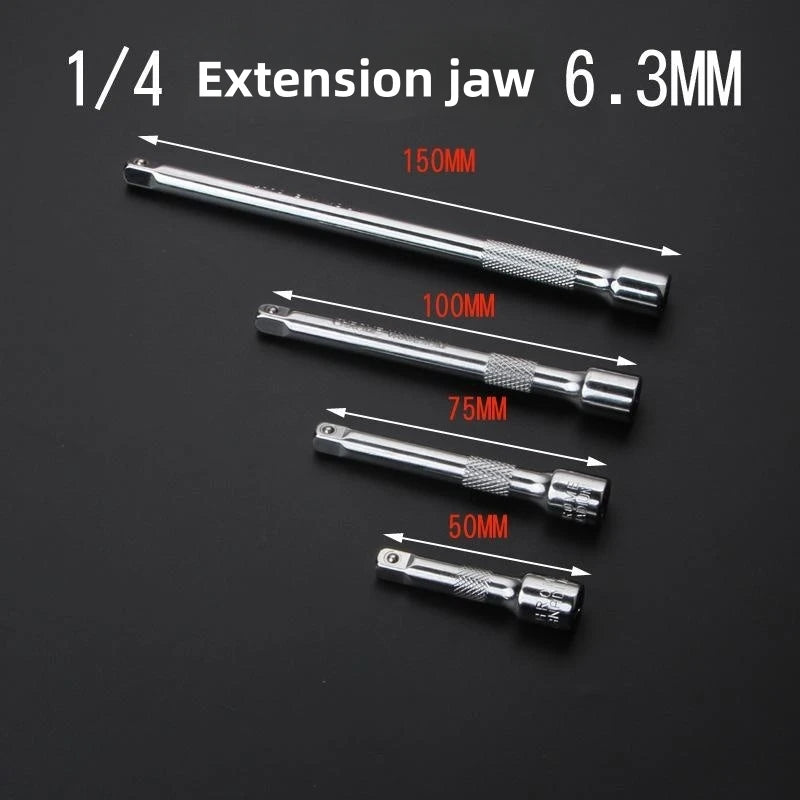 Socket Ratchet Wrench Extension Bar 1/4\" 50/75/100/150mm Ratchet Wrench Socket Extender Hand Adjustment Hand Tools