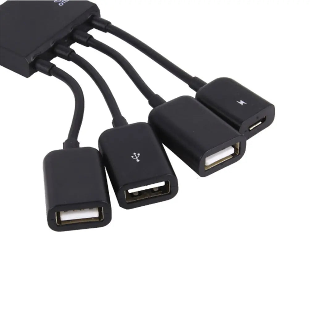 Câble de charge et d'alimentation OTG 3/4 ports Micro USB, adaptateur de connecteur répartiteur pour smartphone, ordinateur, tablette, PC, câble de données 