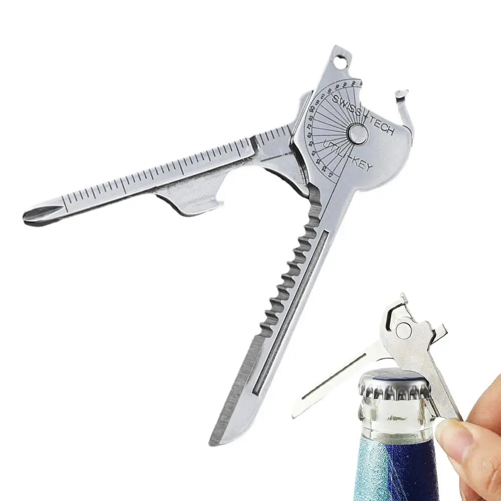 1pcs Multifunction Bottle Opener Screwdriver Key Shape Phillips Screwdrivers Keychain Pocket Repair Tool