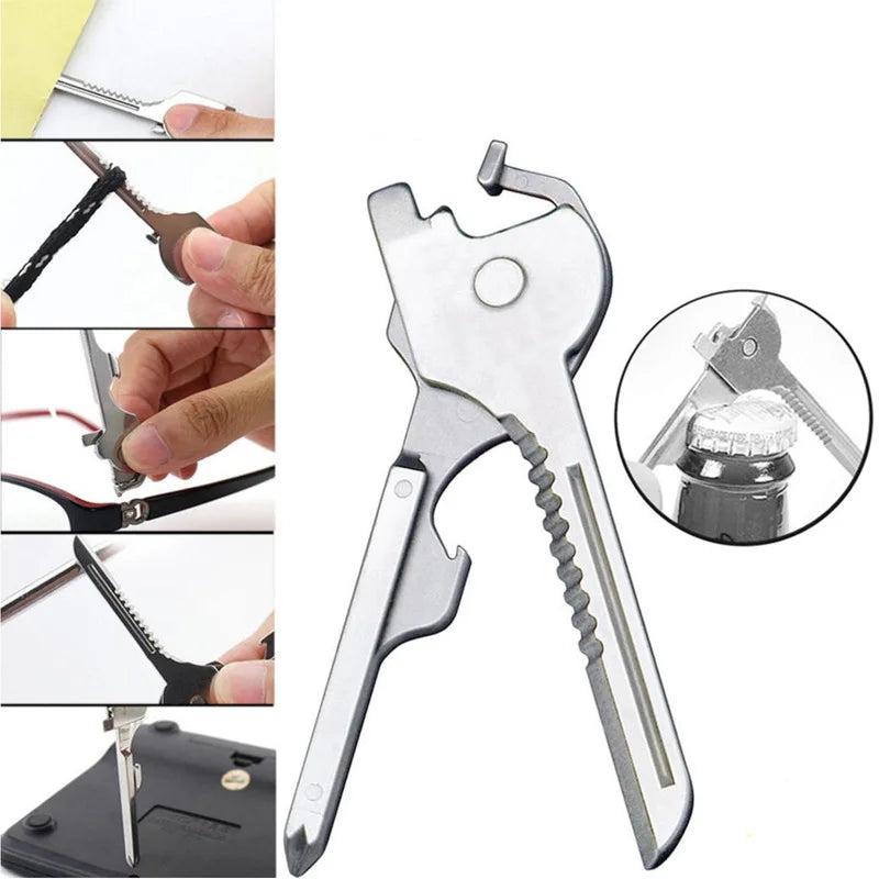 Mini couteau de déballage, tournevis, outil multifonction 6 en 1, porte-clés Utili-Key en acier inoxydable, chaîne, pendentif, coupe-poche, multi-outil 