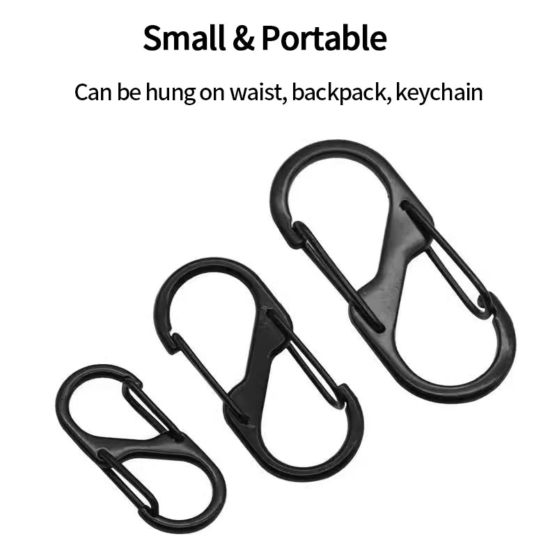 5PCS Carabiner Clip Camping Equipment Aluminium Alloy Hiking Carabiner Clip Keychain Tactical Keychain Carabiner Buckle Rope