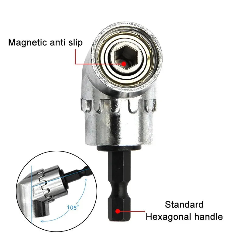 105 Degree Turning Screwdriver Joint Electric Drill Corner Attachment Extension Socket Screwdriver Head Tool