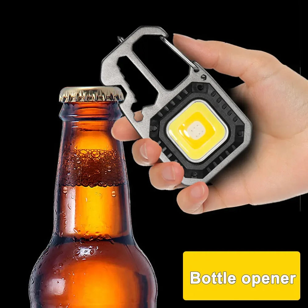 Mini lampe de poche rechargeable, porte-clés portable, 4 modes d'éclairage, torche EDC, lampe de travail d'urgence étanche pour camping en extérieur 