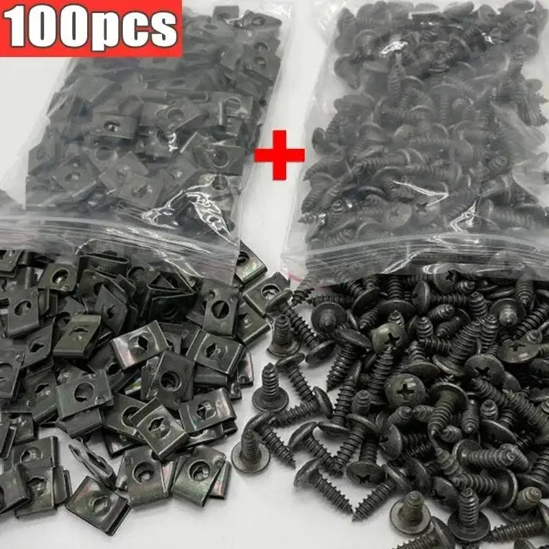 Metal Self Tapping Fasteners for Automobiles Ushaped Clip Screws Motorcycle Anti Rust Protection Clip Screws Clip Iron Plates