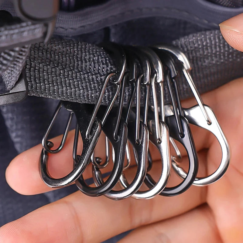 5PCS Carabiner Clip Camping Equipment Aluminium Alloy Hiking Carabiner Clip Keychain Tactical Keychain Carabiner Buckle Rope