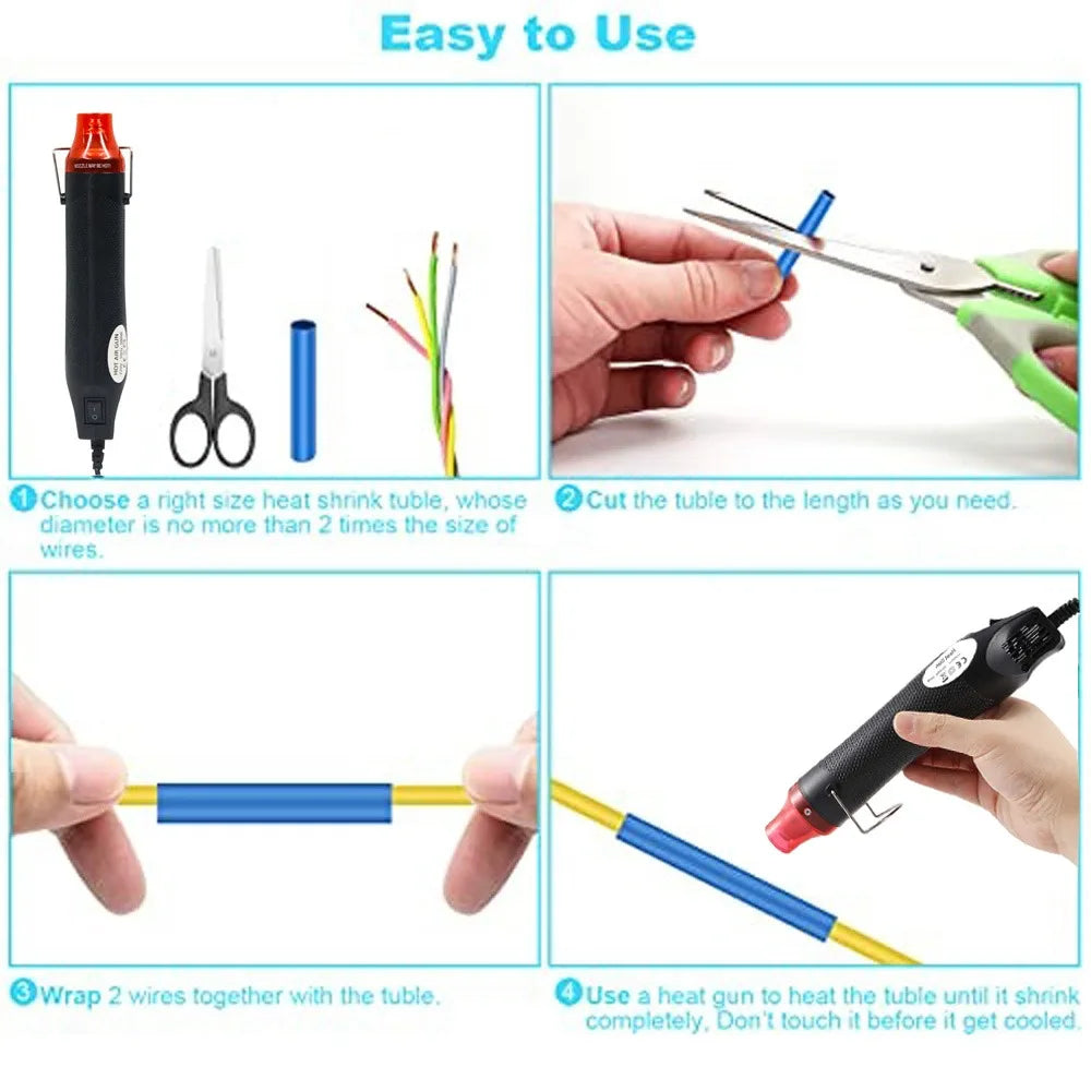 1060/530/127PCS Heat Shrink Tubing kit 2:1 Shrinkable Wire Shrinking Wrap Wire Connect Cover Cable Repair Protection