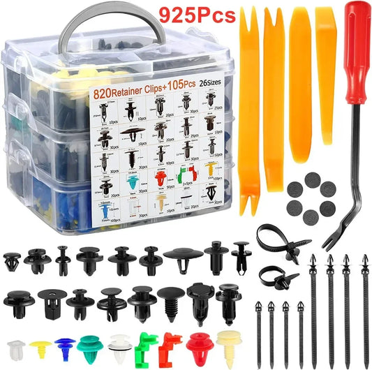 925pcs-100Pcs Auto Fastener Clip Kit Fender Rivet Clips Auto Body Push Retainer Pin Rivet Bumper Door Trim Panel Retainer Repair - ToolFlx