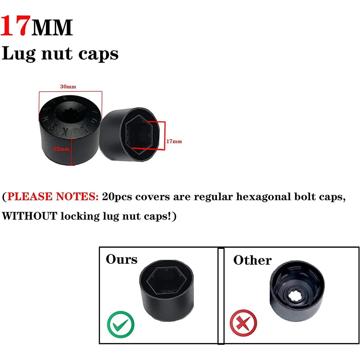 Car 17mm Wheel Lug Nut Bolt Cover for VW Volkswagen Phaeton Lupo EOS Caddy Golf MK5 GTI Skoda Tyre Hub Tire Screw Protection Cap