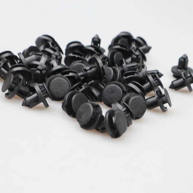 10/20/50pcs 8mm Diameter 8mm Black Vehicle Car Bumper Door Panel Fender Liner Clips Retainer Plastic Auto Fasteners Rivets Clips - ToolFlx