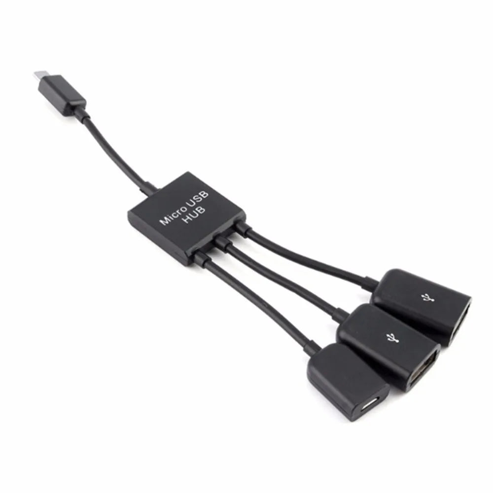 Câble de charge et d'alimentation OTG 3/4 ports Micro USB, adaptateur de connecteur répartiteur pour smartphone, ordinateur, tablette, PC, câble de données 