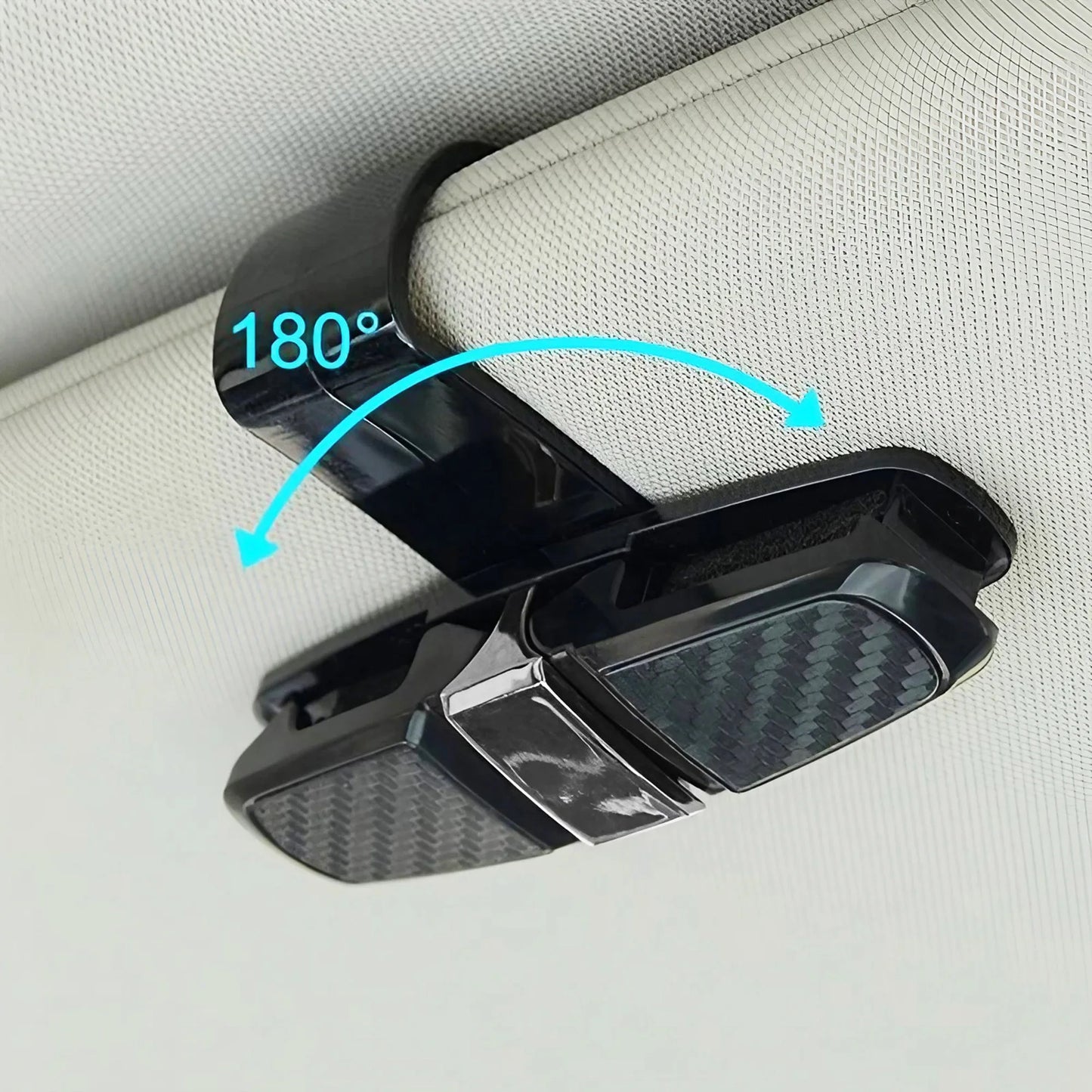 1PC 180 Degree Glasses Holder for Car Sun Visor, Sunglasses Eyeglasses Mount with Ticket Card Clip