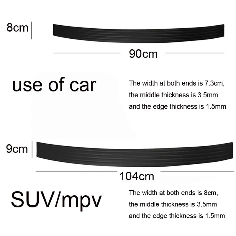 SEAMETAL Universal Carbon Fiber Car Trunk Door Guard Strip Auto Sill Plate Protector Rear Bumper Guard Rubber Mouldings Strips