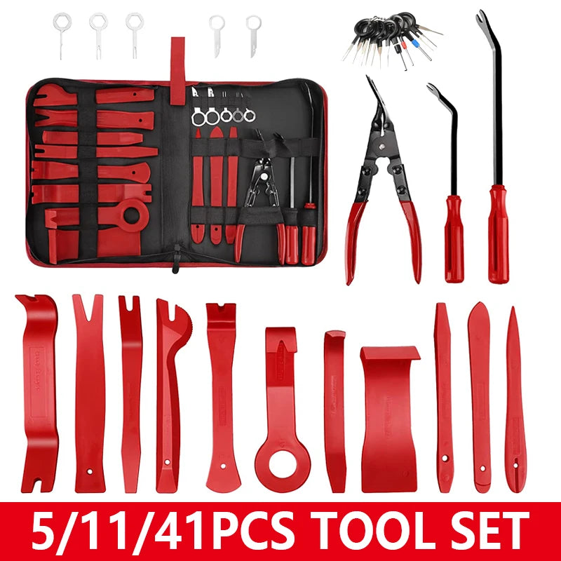 Automobile Sound Disassembly Kit Hand Tool Set Crowbar Screwdriver Auto Car Instrument Board Removal Tool Kit 5/11/41PCS