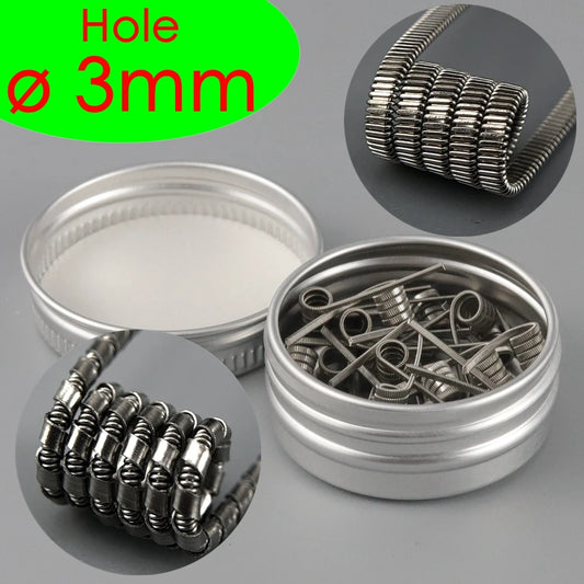 3mm Inner Diameter Fused DL/DTL/RDL Coil Resistances Clapton Twisted Wire PreBuit Spiral Tool Alien 316/KA1/Ni80 Springs