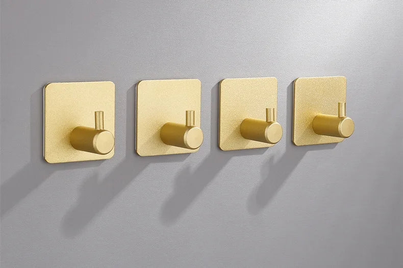 Self Adhesive Home Kitchen Wall Door Hook Key Rack Kitchen Towel Hanger Aluminum Towel Coat Robe Hook Bathroom Accessories