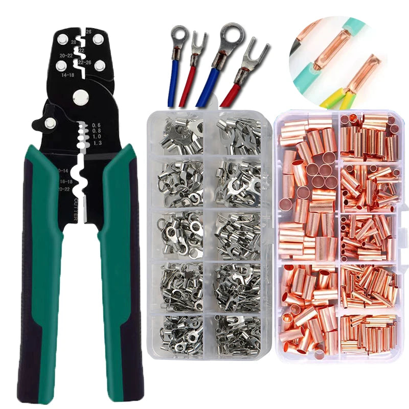 Multi-function Mini Electric Terminal Crimping Pliers With Wire Stripping Cutting Hand Crimping Tool Multiple Connector Kits