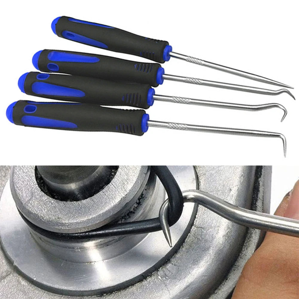 4Pcs Car Oil Seal Screwdrivers Set Car Auto Oil Seal O-Ring Seal Gasket Pick Puller Remover Pick Hooks Tools Car Repair Tools - ToolFlx