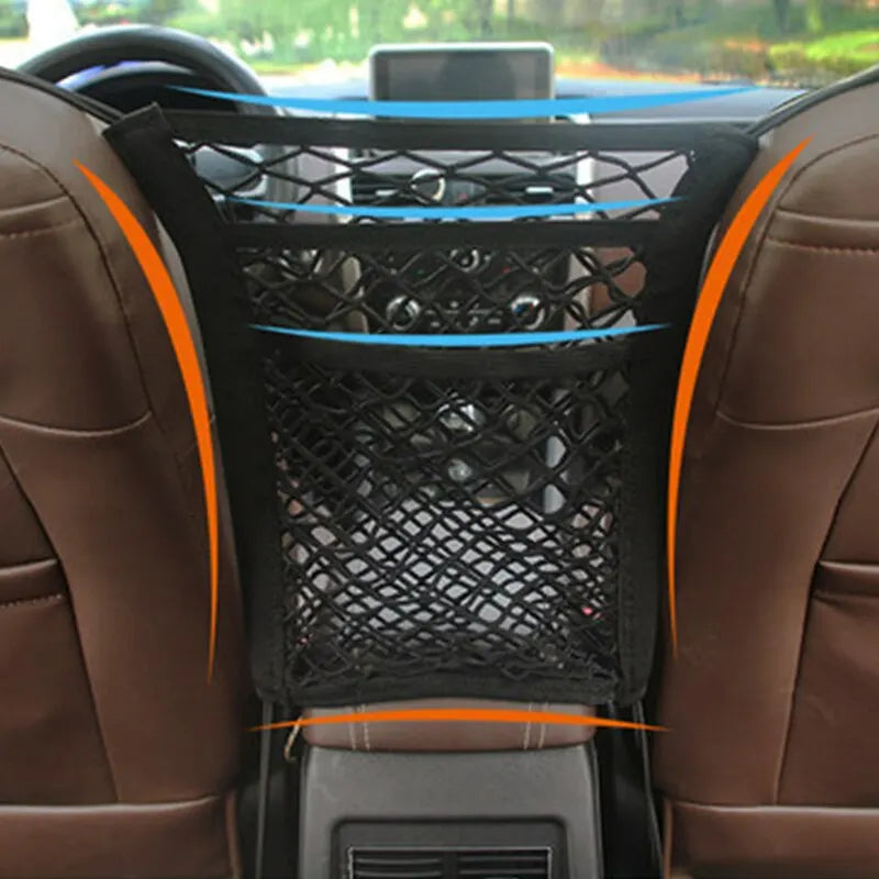 Filet de rangement pour voiture, sac de rangement pour style de voiture, filet en maille élastique, organisateur d'accessoires automobiles 