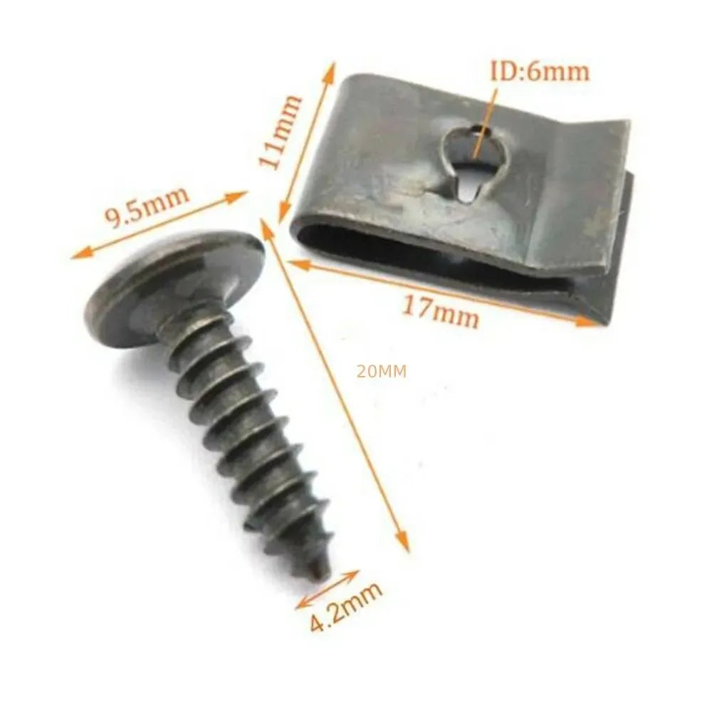 Metal Self Tapping Fasteners for Automobiles Ushaped Clip Screws Motorcycle Anti Rust Protection Clip Screws Clip Iron Plates