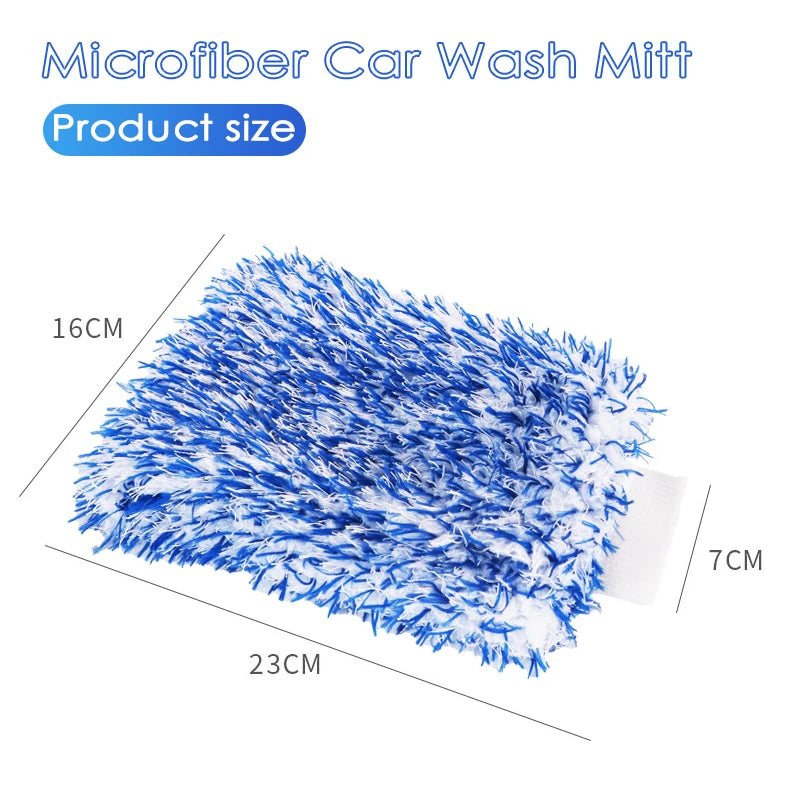 Plush Car Wash Mitt Microfiber Thick Car Cleaning Mitts Auto Wash Accessories Car Cleaning Tools