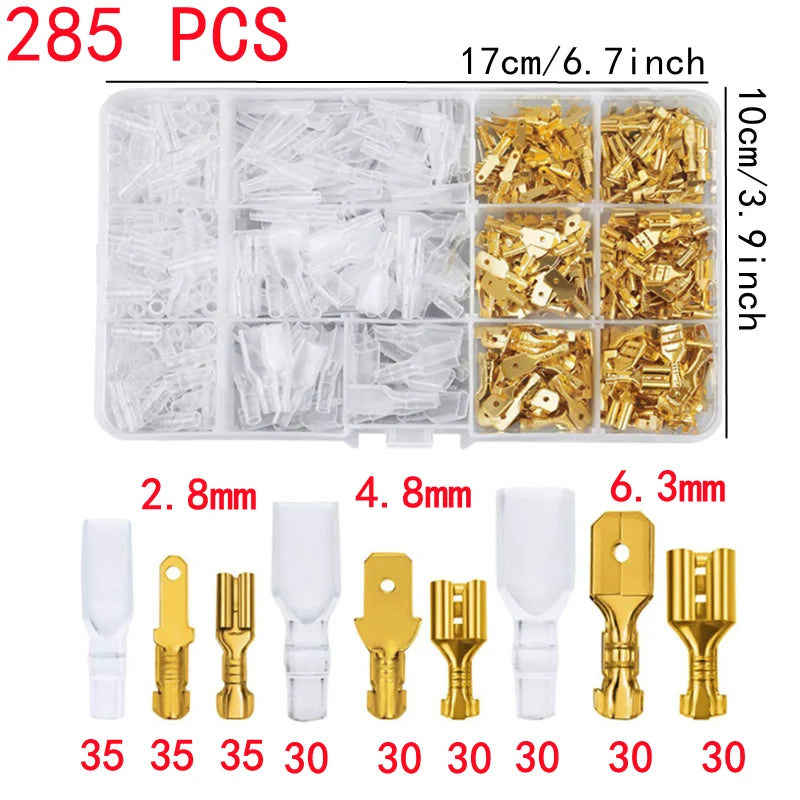 Boxed Crimp Terminal,Electrical Connector,U/O Shaped,Splicing Termination 2.8/4.8/6.3mm,Wire Connector,Cable Termination Pliers