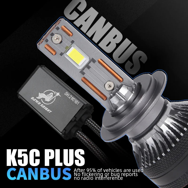 DAWNKNIGHT K5C PLUS 140W H7 Canbus Led-lampen 4300K ​​LED H4 H11 HB3 9005 HB4 9006 K6C Led Doppel kupfer Rohr Nebel Licht 12V 2PCS 