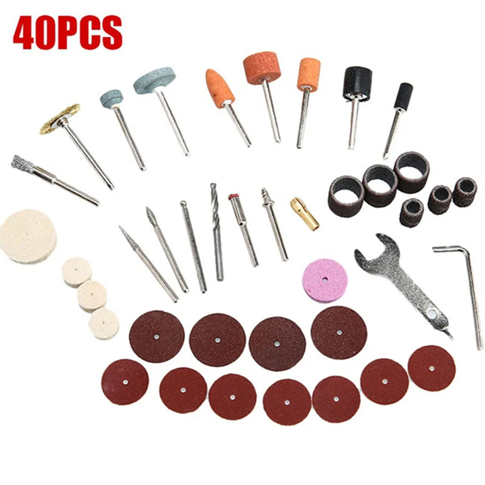 40~217Pcs Power Tools Rotary Tool Accessory Set Fits Dremel Drill Grinding Polishing Accessories Mini Saw Blade Abrasive Tool