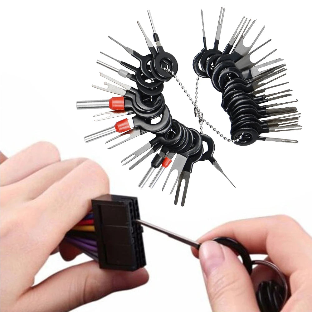 Automotive Plug Terminal Removal Tool Electrical Wire Crimp Split Connectors Pin Extractor Kit Keys for Car Repair Take Out Pins - ToolFlx