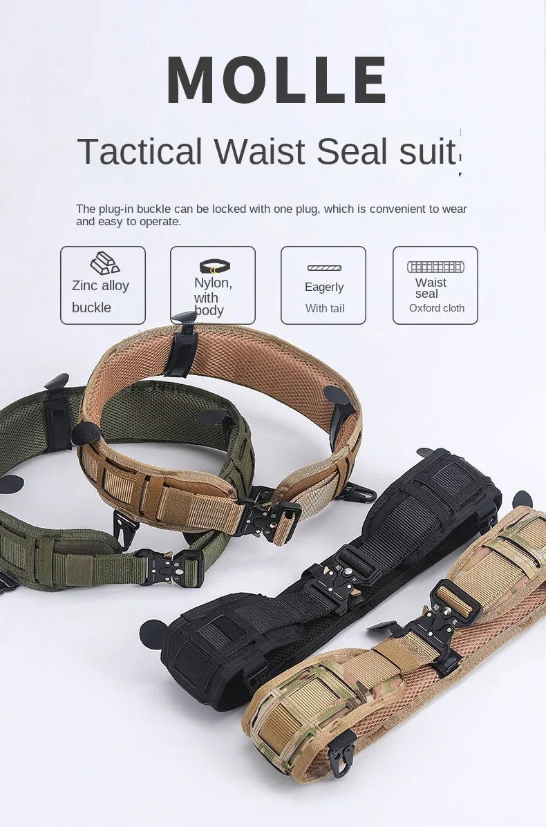 Ceinture de camouflage tactique d'extérieur - Ceinture utilitaire rembourrée Molle Duty légère et durable pour la chasse au paintball et le tir à l'arc 