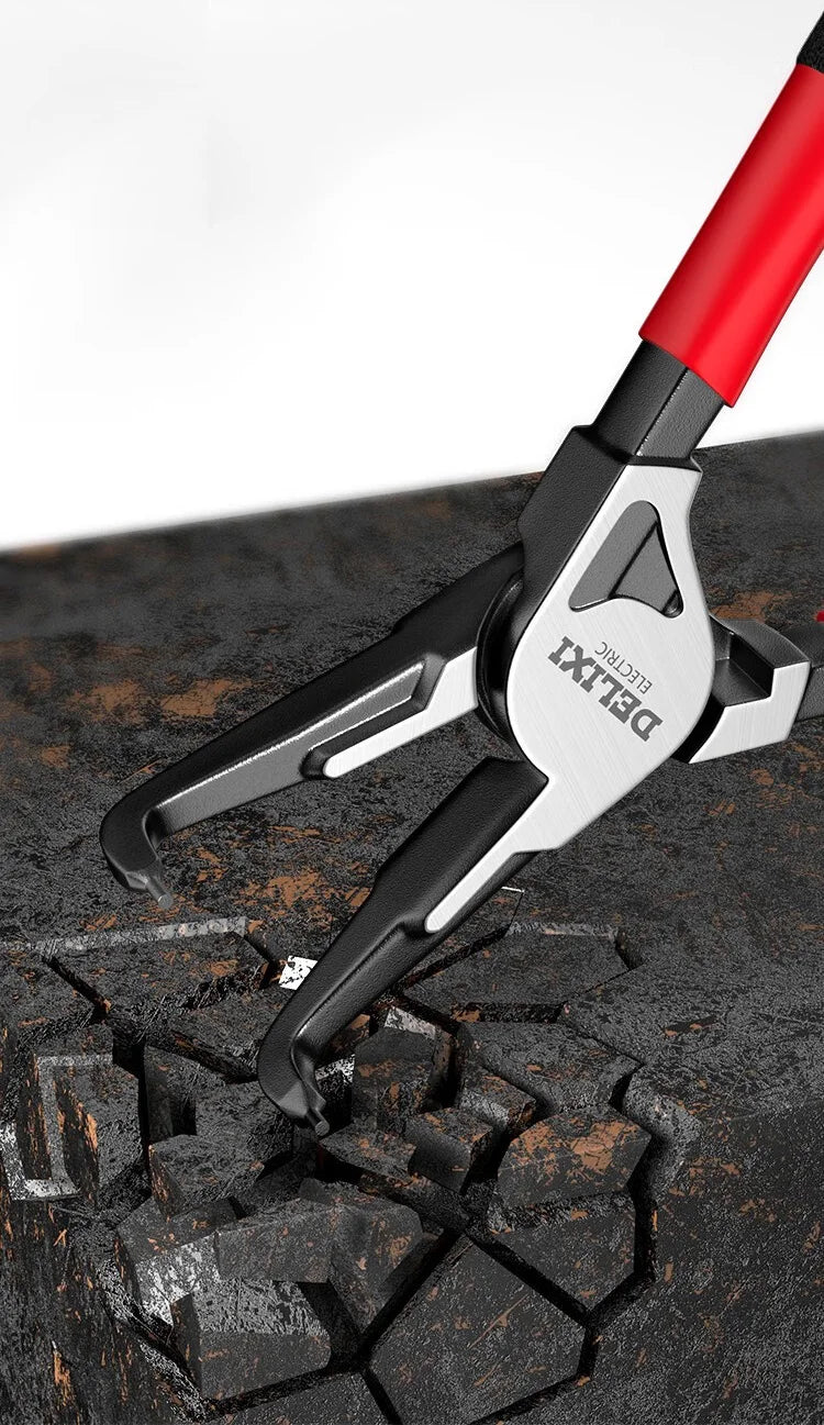 DELIXI ELECTRIC 5-In Circlip Pliers,Needle nose Pliers，Retaining Ring Pliers，for Removing Installing Puller Locking Rings Shafts