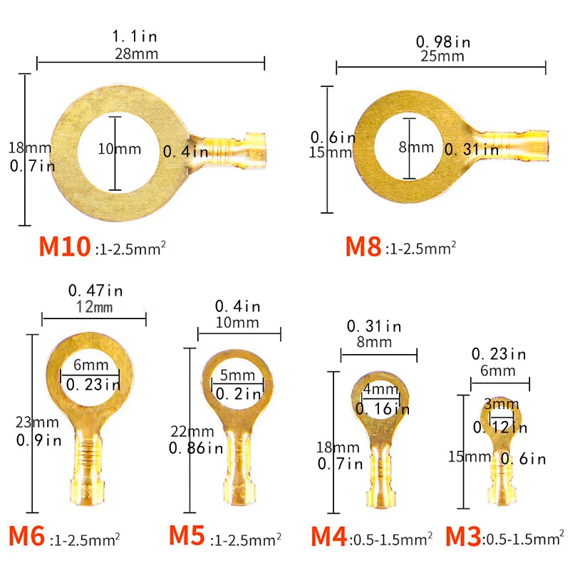 Boxed Crimp Terminal,Electrical Connector,U/O Shaped,Splicing Termination 2.8/4.8/6.3mm,Wire Connector,Cable Termination Pliers