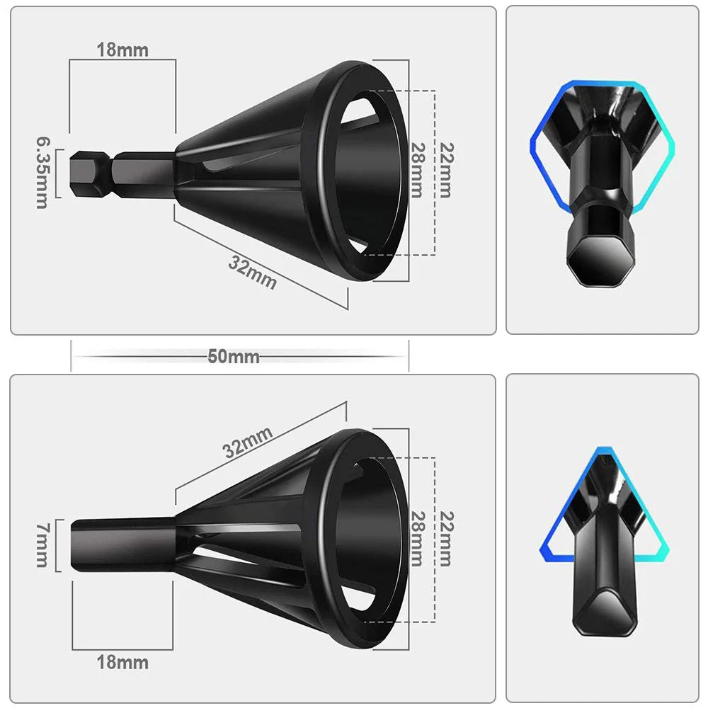 Deburring External Chamfer Tool Metal Hex Triangle Trimming Drill Bit for Stainless Steel Copper Screw Fast Remove Burr Removal