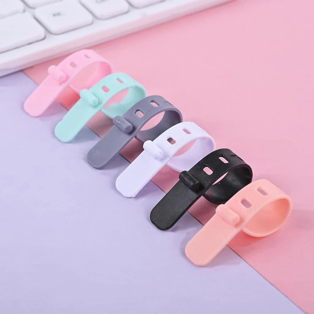 4/12/20PCS Cable Organizer Ties Clip Charger Cord Management Silicone Wire Manager Mouse Earphone Holder Data Line Winder Straps