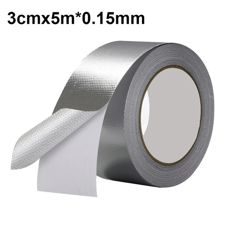 High Temperature Resistance Aluminum Foil Tape Kitchen Pipe Repair Tape Adhesive Sealing Foil Heat Insulation Leak Proof Tape