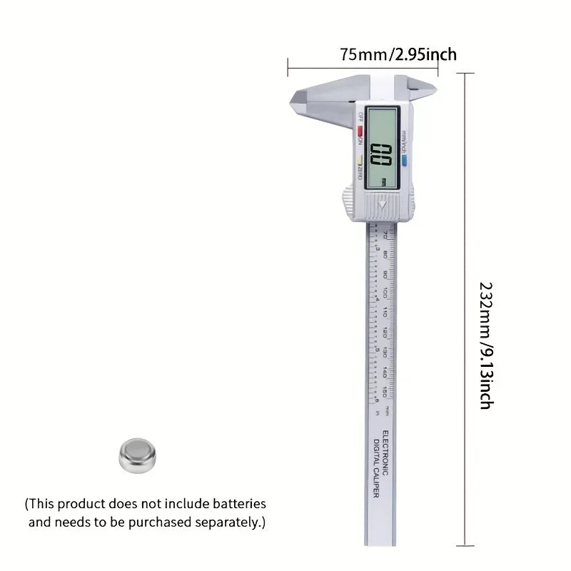 6inch Digital Vernier Calipers 0-150mm Lcd Electronic Caliper, Carbon Fiber Gauge, Height Measuring Tools Instruments Micrometer