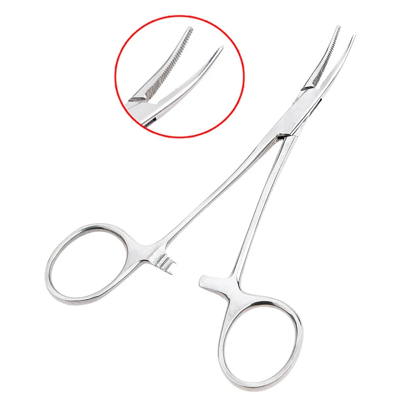 Hand Tool Hemostatic Forceps Pet Hair Clamp Fishing Locking Pliers Epilation Tools Curved Straight Tip 12.5 16 18cm