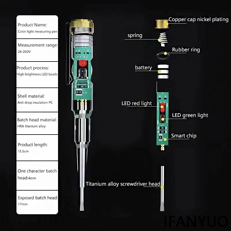 Intelligent Voltage Tester Pen AC Non-contact Induction Test Pencil Voltmeter Power Detector Electrical Screwdriver Indicator