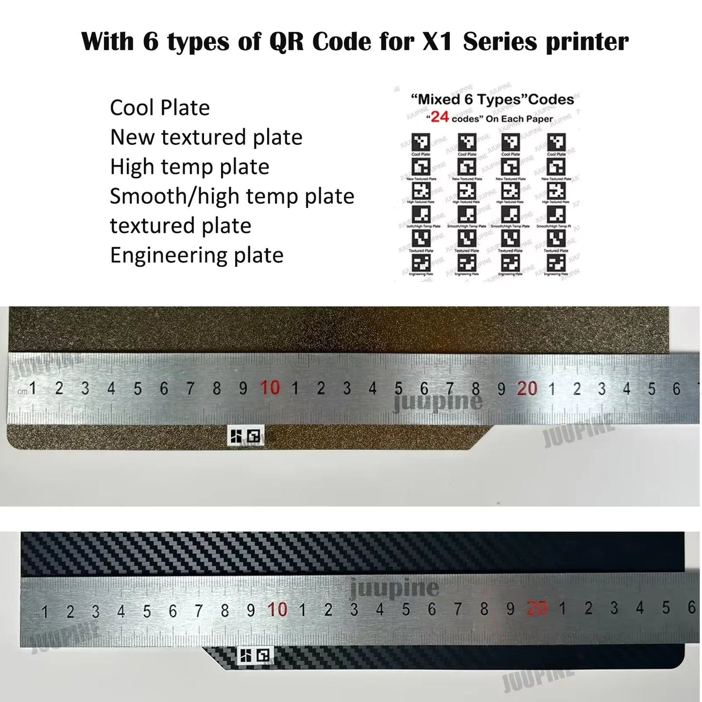 For Bambu Lab P1S Build Plate A1 X1C Pei Texture 257x257 H1H PEY Peo Sheet Spring Steel For Bambulabs X1 Carbon Bambulab P1P