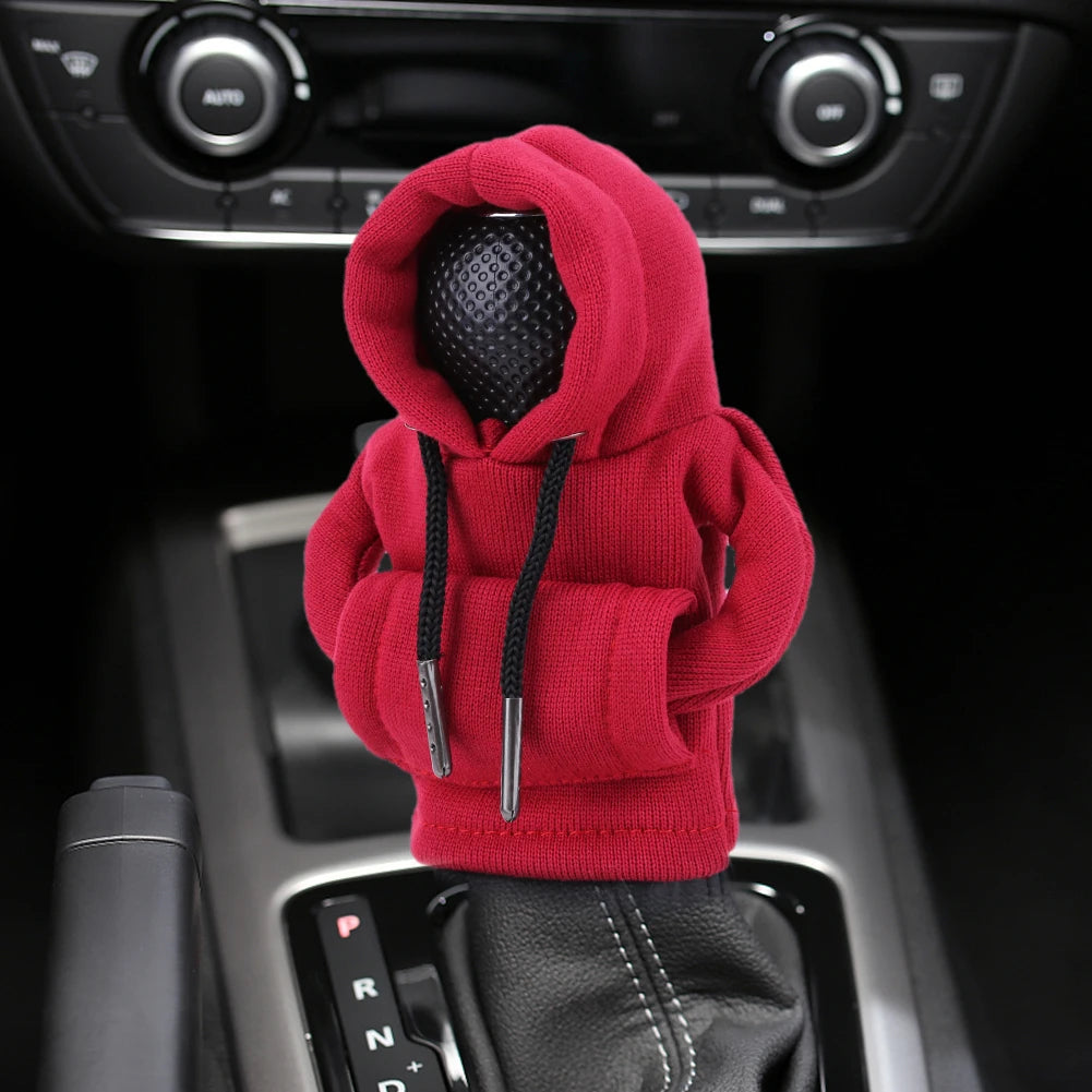 Shift Lever Handle Kit Creative Universal Car Gear Shift Washable Hoodie Cover Decoration Funny Car Interior Accessories